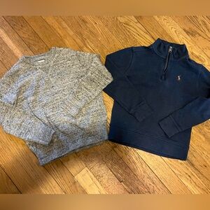 Gap Polo Ralph Lauren boys sweaters bundle EUC Grey Marled xs4/5 and navy blue 5